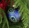 Peacock Feather Blue Christmas Glass Ball Ornament Bauble Made in Ukraine 3"